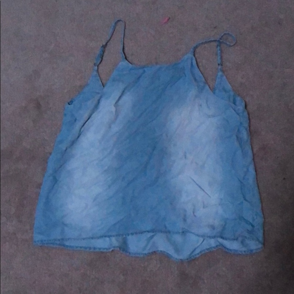Denim strapped tank top